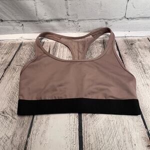 VICTORIA SPORT Women’s “The Player” Mauve/Black RacerBack Sports Bra/Size: Small